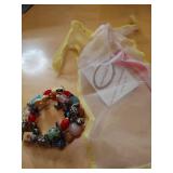 Multicolor Glass Bead Charm Bracelet