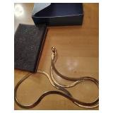Gold Tone Herringbone Wave Necklace with Avon Box
