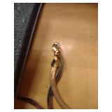 Gold Tone Herringbone Wave Necklace with Avon Box