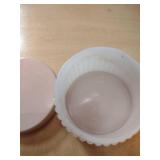 Milk Glass Salt Cellars with Scalloped Edge