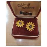 Karen Lynne Yellow Daisy Earrings with 14K Gold Posts