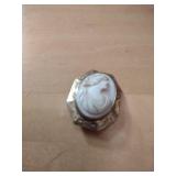Shell Cameo Brooch with Original Box
