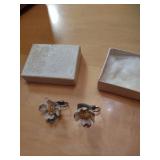 Floral Porcelain Clip-on Earrings