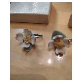 Floral Porcelain Clip-on Earrings