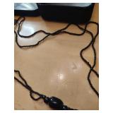 Black Glass Beaded Necklace from Underwood Family
