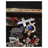 Japanese Lacquer Box with Religious Charms Collections and other jewelry