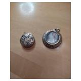 Decorative Silver Round Photo Lockets