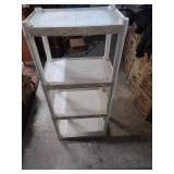 White Plastic 4-Tier Storage Shelf Unit