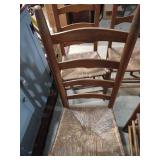 French Country Ladder Back Rush Seat Dining Chairs - Set of 6