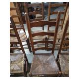 French Country Ladder Back Rush Seat Dining Chairs - Set of 6