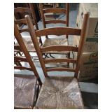 French Country Ladder Back Rush Seat Dining Chairs - Set of 6