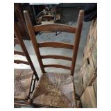 French Country Ladder Back Rush Seat Dining Chairs - Set of 6