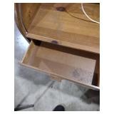 Wooden Roll Top Secretary Desk with Light