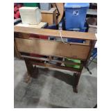 Wooden Roll Top Secretary Desk with Light