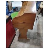 Wooden Roll Top Secretary Desk with Light