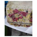 1940s Floral Decorated Wood Bread Box