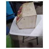 1940s Floral Decorated Wood Bread Box