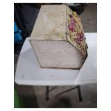 1940s Floral Decorated Wood Bread Box