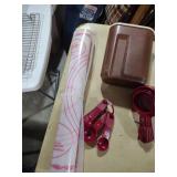 Tupperware Measuring Cups and Container Set - Brown and Burgundy