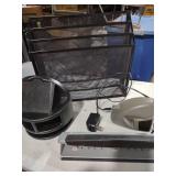 Black Mesh Desktop File Organizer with Mouse Stand