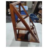 Wooden Library Step Ladder Shelf Unit