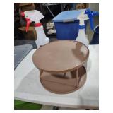 Two water bottles and a spice rack