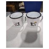 Enamel Cow Design Coffee Mugs Set