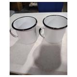 Enamel Cow Design Coffee Mugs Set