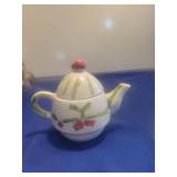 Hand-Painted Floral Ceramic Teapot