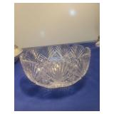 Cut Crystal Fan Pattern Serving Bowls