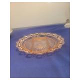 Pink Depression Glass Divided Plate