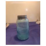 Blue Ball Mason Jar with Zinc Lid