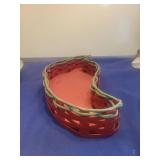 Red Woven Basket with Rope Trim