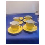 Mid-Century Yellow Teacup Set