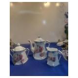 Floral Pink Carnation Tea Set Collection