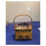 Longaberger Small Handled Basket with Floral Liner