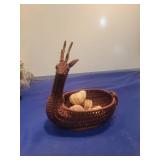 Decorative Wicker Swan Basket