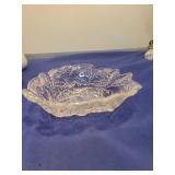 Clear Glass Leaf Pattern Bowl