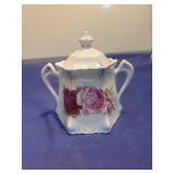 Rose Pattern Porcelain Sugar Bowl