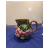 Decorative Fruit and Grape Ceramic Pitcher