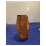 Amber Crackle Glass Vase