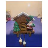 Christmas Clock Wall Decoration with Santa and Tree needs batteries
