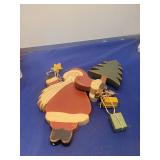 Hand-Painted Wooden Santa Wall Decoration