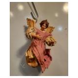 Handcrafted Angel Ornament in Pink and Gold