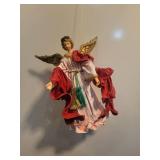 Decorative Angel Figurine with Red and White Robes
