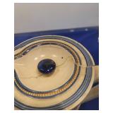 German Ceramic Beer Stein with Relief Scene lid is cracked