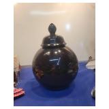 Black Ceramic Ginger Jar with Lid