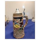 German Relief Dancing Scene Beer Stein play music