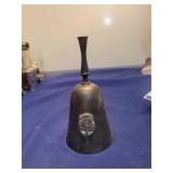 Decorative Metal Hand Bell with Crest no ringer
