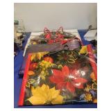 Decorative Holiday Gift Bag with Floral Design